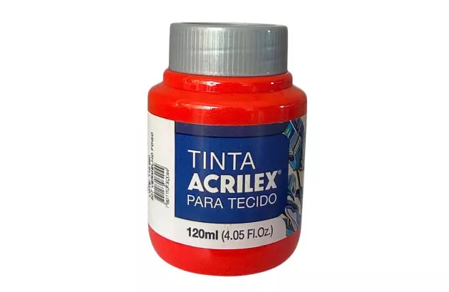 TINTA PARA TECIDO FOSCA 120ML VERMELHO FOGO 507 - UNIDADE | ACRILEX  4112