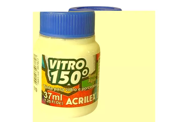 TINTA VITRO 150° 37ML VERDE FOLHA 510 BASE DE ÁGUA - UNIDADE | ACRILEX 1140