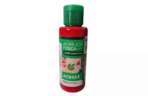 TINTA ACRILICA FOSCA ARTESANATO 60ML VERMELHO ESCARLATE 508 – UNIDADE | ACRILEX 3560