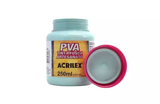 TINTA PVA FOSCA PARA ARTESANATO 250ML VERDE ÁGUA 821 – UNIDADE | ACRILEX 3225