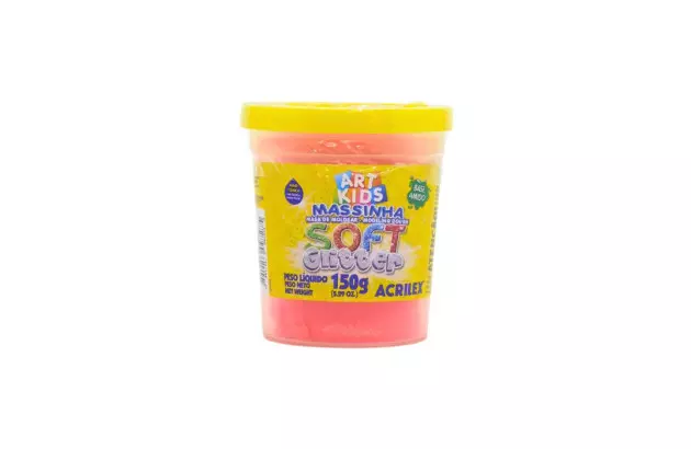 MASSA DE MODELAR SOFT GLITTER LARANJA 150G 225 ACRILEX.