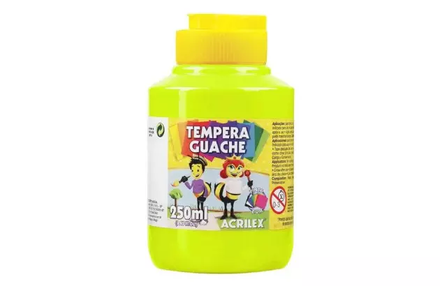 TINTA GUACHE 250ML AMARELO LIMAO 504 ACRILEX 2025