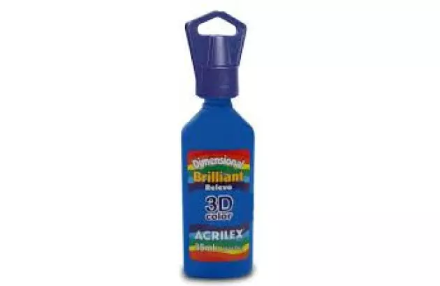TINTA DIMENSIONAL RELEVO 3D BRILLIANT 35ML AZUL TURQUESA 501 | ACRILEX 12112