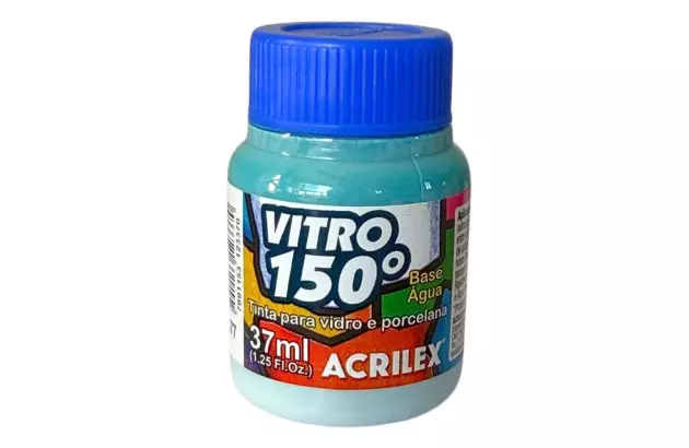 TINTA VITRO 150° 37ML TURQUESA 577 BASE DE ÁGUA - UNIDADE | ACRILEX 1140