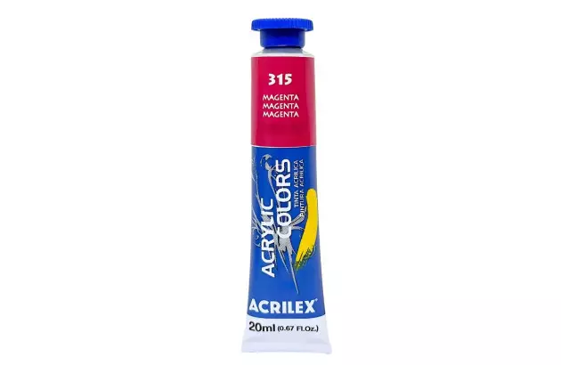 TINTA ACRÍLICA PARA TELA ACRYLIC COLORS 20ML MAGENTA 315 - UNIDADE | ACRILEX 13123