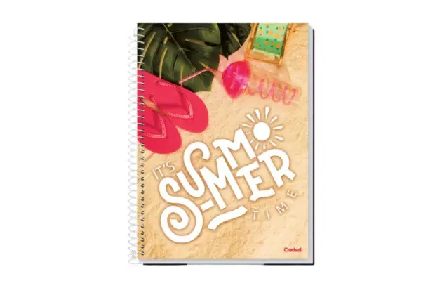 CADERNO CAPA DURA COLEGIAL 10 MATERIAS 160 FOLHAS BOTANICAL CREDEAL