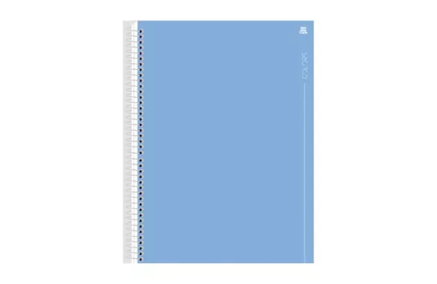 CADERNO CAPA DURA 1 MATERIAS 80 FOLHAS COLORS AZUL ANIMATIVA