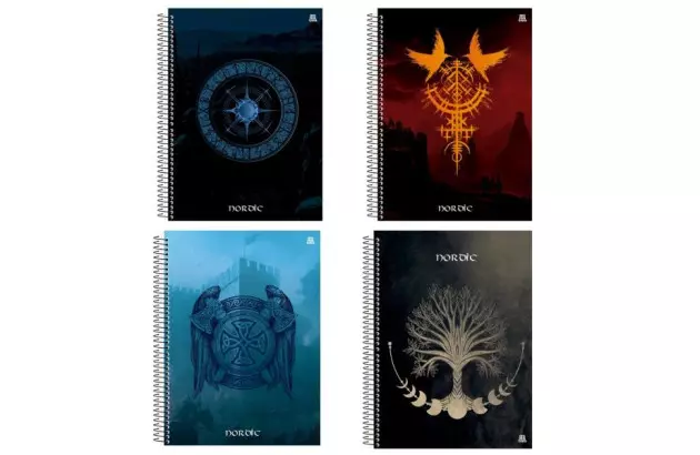 CADERNO CAPA DURA 10 MATERIAS 160 FOLHAS NORDIC ANIMATIVA