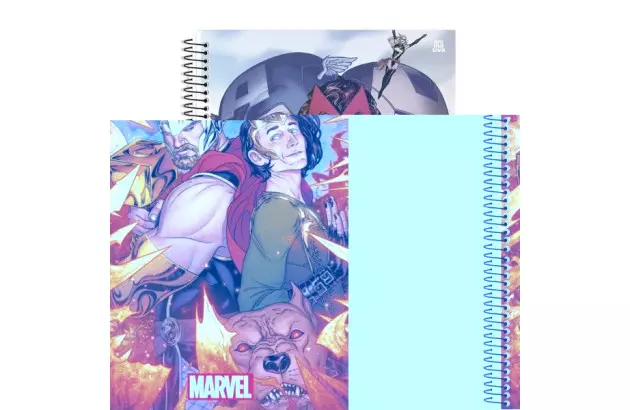 CADERNO CAPA DURA 10 MATERIAS 160 FOLHAS COLORS AZUL ANIMATIVA