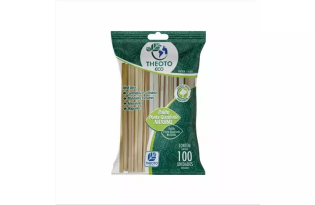 PALITO ESCOLAR  PONTA QUADRADA NATURAL DE PICOLE PCT/100 THEOTO – 51710