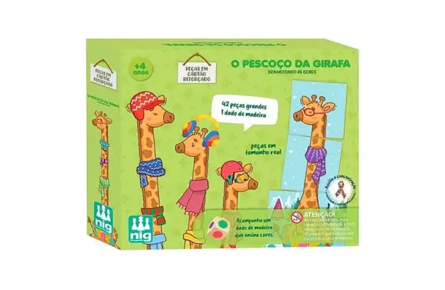 JOGO EDUCATIVO O PESCOCO DA GIRAFA  IDADE + 4 ANOS | NIG BRINQUEDOS