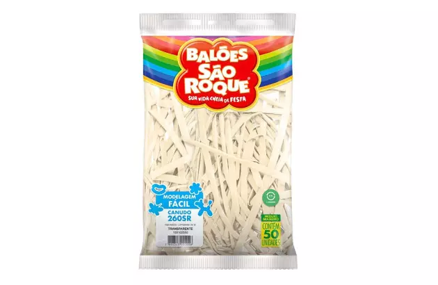 BALÃO CANUDO 260SR SORTIDO 50 UNDS SÃO ROQUE
