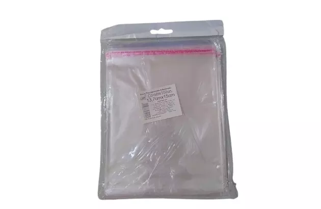 SACO ADESIVADO TRANSPARENTE 13,7X15CM COM ABA INCOLOR POLIPROPILENO PLÁSTICO - PACOTE 100 UND | GALA