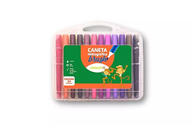 CANETA HIDROFRÁFICA BRUSH 24 CORES LEO&LEO - 72707
