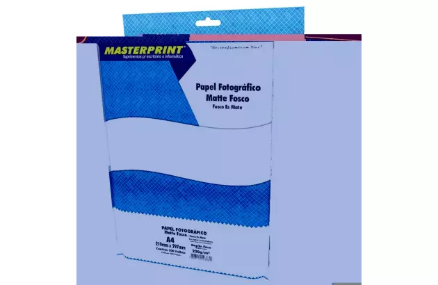 PAPEL FOTOGRÁFICO AUTO ADESIVO GLOSSY 115G/M² A4 20 FOLHAS BRANCO - JATO DE TINTA | MASTERPRINT