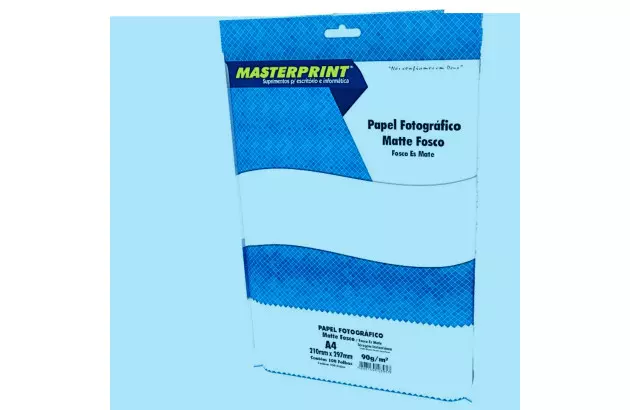 PAPEL FOTOGRAFICO MATTE FOSCO 230G/M² A4 100 FOLHAS BRANCO  - IMPRESSÃO JATO DE TINTA | MASTERPRINT
