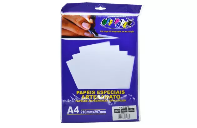 PAPEL OPALINE OFFSET BRANCO A4 240G 50FLS 210X297MM - JATO DE TINTA | OFF PAPER
