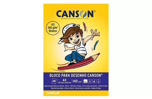 BLOCO DESENHO CANSON A4 200G/M² CREME 20 FOLHAS | CANSON