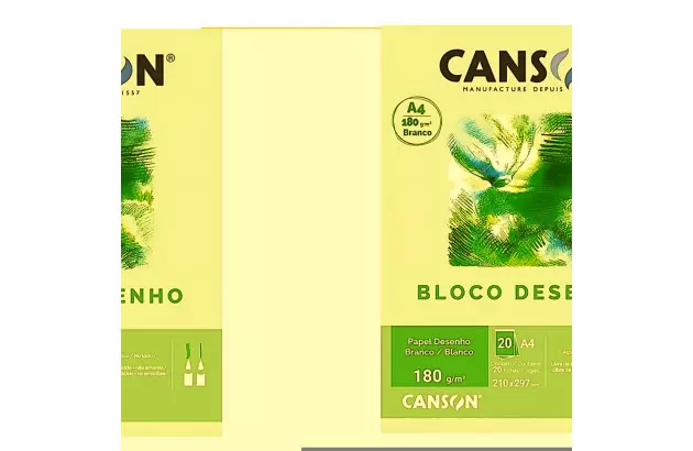 BLOCO DE PINTURA A3 300G/M² 12 FOLHAS BRANCO TEXTURA LISA – LINHA ESCOLAR | CANSON