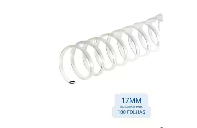 ESPIRAL PARA ENCADERNAÇÃO 12 MM INCOLOR CRISTAL CAPACIDADE 70 FOLHAS – PACOTE 100 UND | PLASTYLINE
