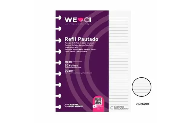 REFIL CADERNO INTELIGENTE PAUTADO MEDIO 90G 50 FOLHAS CIRM3003 - ORIGINAL CADERNO INTELIGENTE