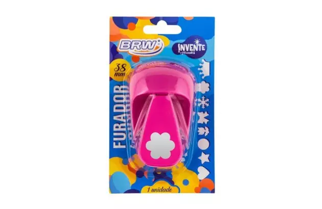 FURADOR DE EVA 38MM FLOR ROSA BLISTER 1UN BRW FE3808