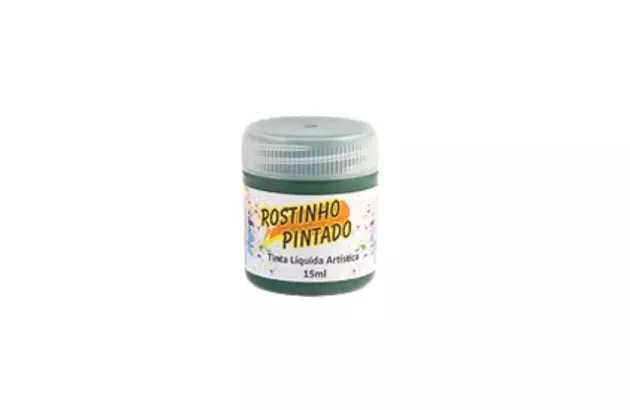 TINTA FACIAL LÍQUIDA ARTÍSTICA 15ML VERDE ESCURO - ROSTINHO PINTADO 1006