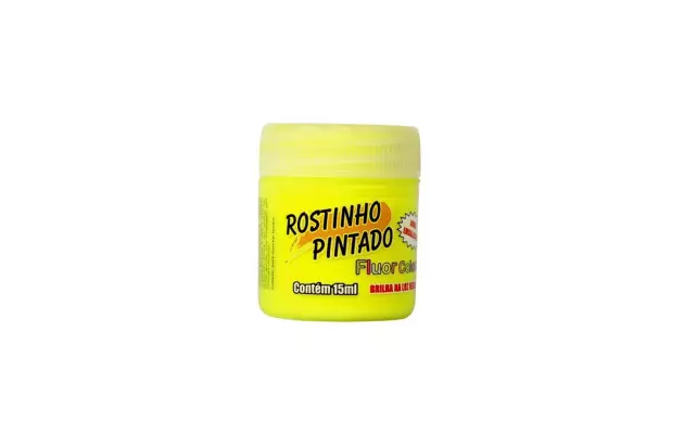 TINTA FACIAL LÍQUIDA 15ML FLUOR COLORS AMARELO FLUOR - ROSTINHO PINTADO 1014
