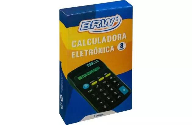CALCULADORA DE BOLSO 8 DÍGITOS PRETA PILHA AA | BRW CC1000