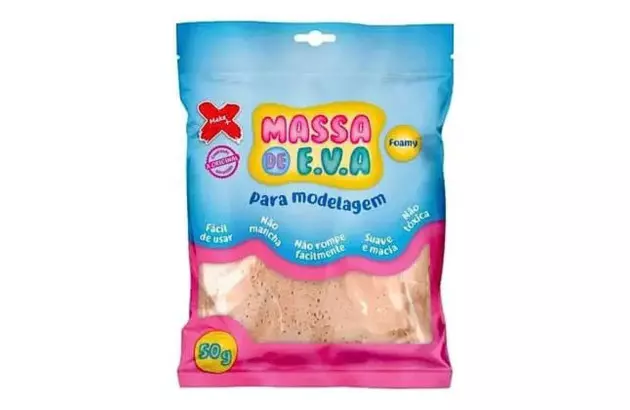MASSA DE EVA LISA 50G BEGE FOAMY | PARA MODELAGEM - MAKE+ 13006