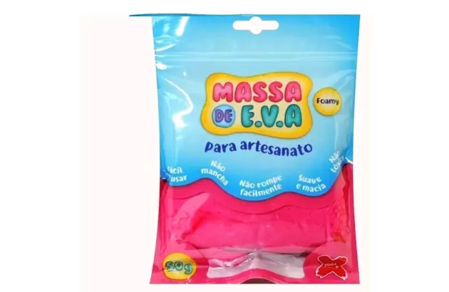 MASSA DE EVA LISA 50G ROSA FOAMY - PARA MODELAGEM | MAKE+ 13008