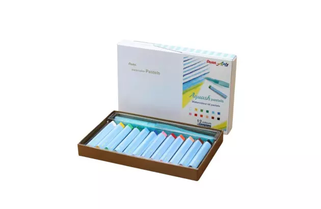 GIZ PASTEL OLEOSO AQUARELÁVEL 12 CORES AQUASH PASTELS  GHW1-12 PENTEL