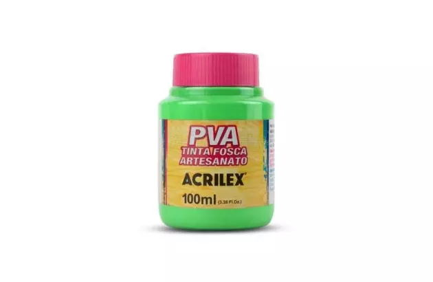 TINTA PVA FOSCA PARA ARTESANATO 100ML VERDE FOLHA 510 - UNIDADE | ACRILEX 3210