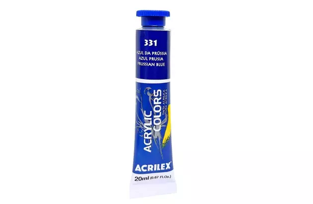 TINTA ACRÍLICA PARA TELA ACRYLIC COLORS 20ML AZUL DA PRÚSSIA 331 - UNIDADE | ACRILEX 13123