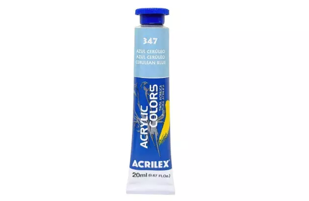 TINTA ACRÍLICA PARA TELA ACRYLIC COLORS 20ML AZUL TURQUESA 363 - UNIDADE | ACRILEX 13123
