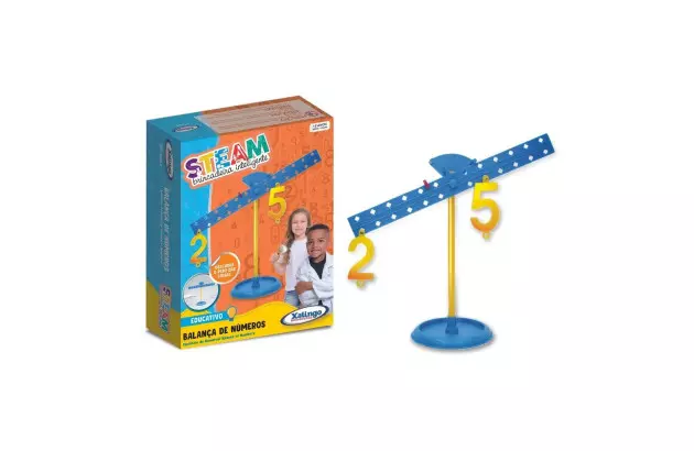 JOGO EDUCATIVO STEAM BALANÇA PESOS E NUMEROS XALINGO