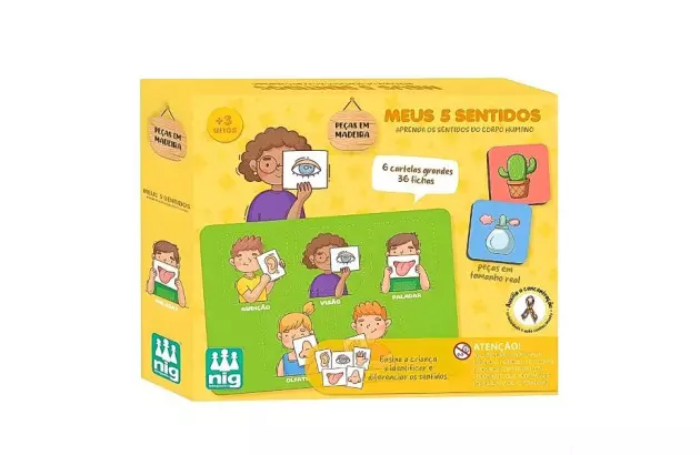 JOGO EDUCATIVO MEUS 5 SENTIDOS IDADE + 3 ANOS | NIG BRINQUEDOS
