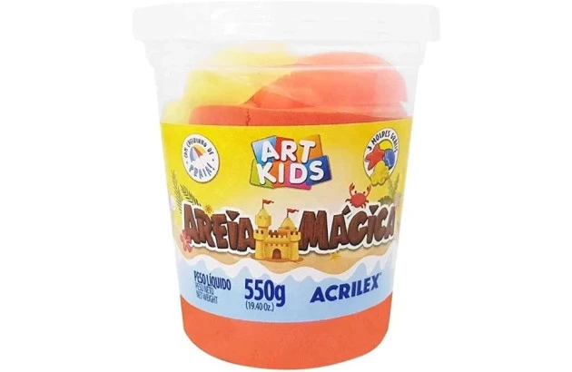 AREIA MAGICA ART KIDS 550G LARANJA 105 ACRILEX