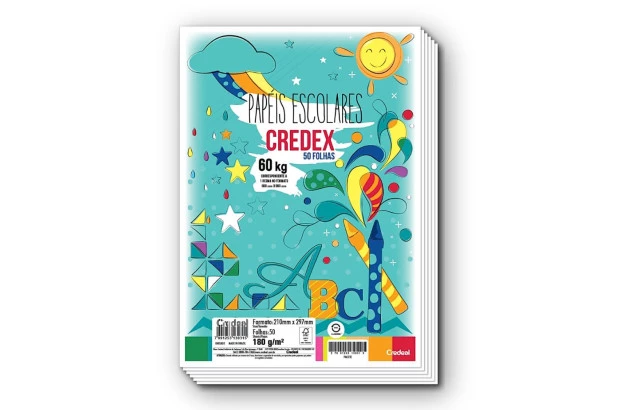 PAPEL SULFITE A4 60KG 180G CREDEX AP 60 PACOTE COM 50 FOLHAS CREDEAL