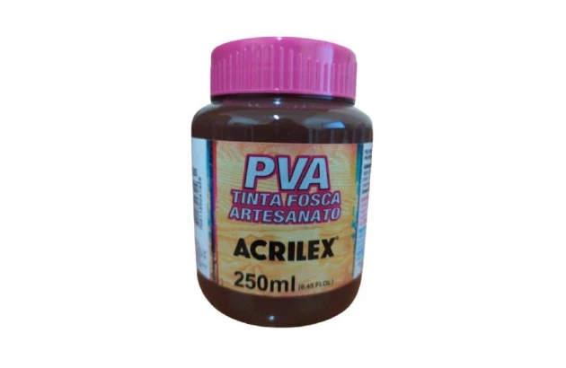 TINTA PVA FOSCA PARA ARTESANATO 250ML MARROM ESCURO 526 – UNIDADE | ACRILEX 3225