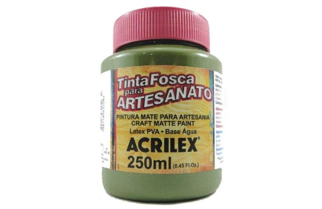 TINTA PVA FOSCA PARA ARTESANATO 250ML VERDE OLIVA 545 – UNIDADE | ACRILEX 3225