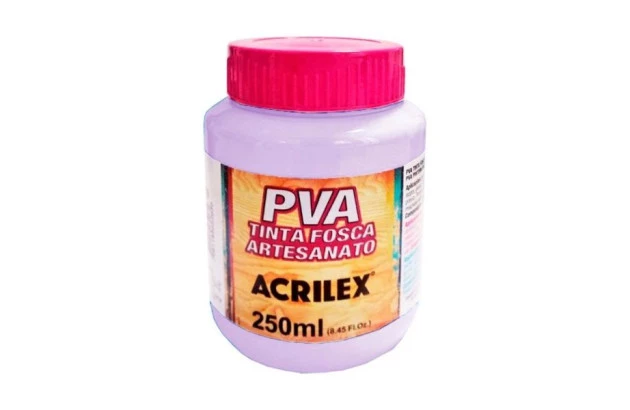 TINTA PVA FOSCA PARA ARTESANATO 250ML LILÁS 528 – UNIDADE | ACRILEX 3225