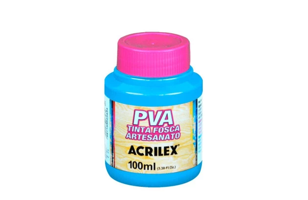 TINTA PVA FOSCA PARA ARTESANATO 100ML AZUL CELESTE 503 - UNIDADE | ACRILEX 3210