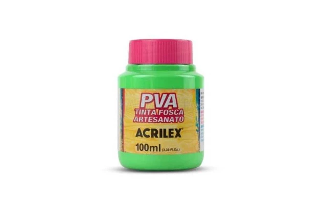 TINTA PVA FOSCA PARA ARTESANATO 100ML VERDE FOLHA 510 - UNIDADE | ACRILEX 3210