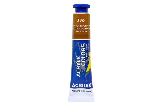 TINTA ACRÍLICA PARA TELA ACRYLIC COLORS 20ML TERRA DE SIENA NATURAL 336 - UNIDADE | ACRILEX 13123