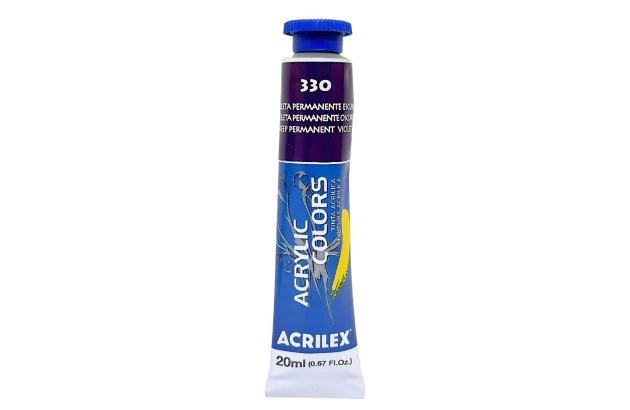 TINTA ACRÍLICA PARA TELA ACRYLIC COLORS 20ML VIOLETA PERMANENTE ESCURO 330 - UNIDADE | ACRILEX 13123