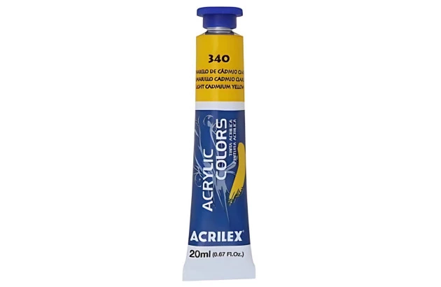 TINTA ACRÍLICA PARA TELA ACRYLIC COLORS 20ML AMARELO DE CÁDMIO CLARO 340 - UNIDADE | ACRILEX 13123
