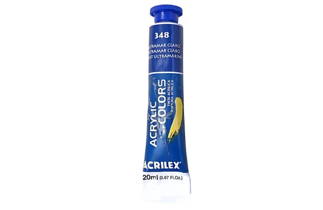 TINTA ACRÍLICA PARA TELA ACRYLIC COLORS 20ML ULTRAMAR CLARO 348 - UNIDADE | ACRILEX 13123