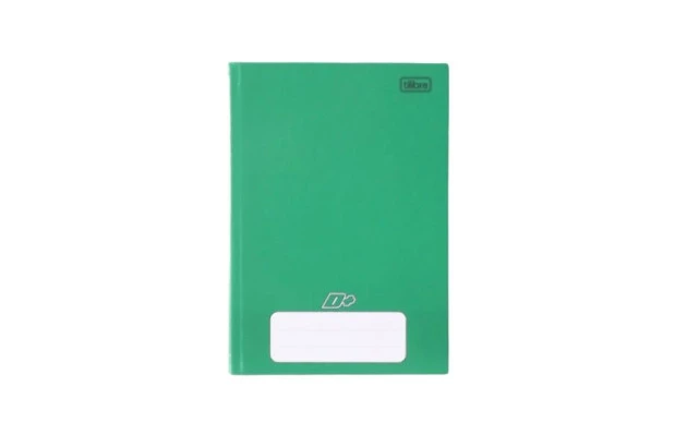 CADERNO 1/4 CAPA DURA COSTURADO 96F VERDE D+ 140X200MM - UNIDADE | TILIBRA