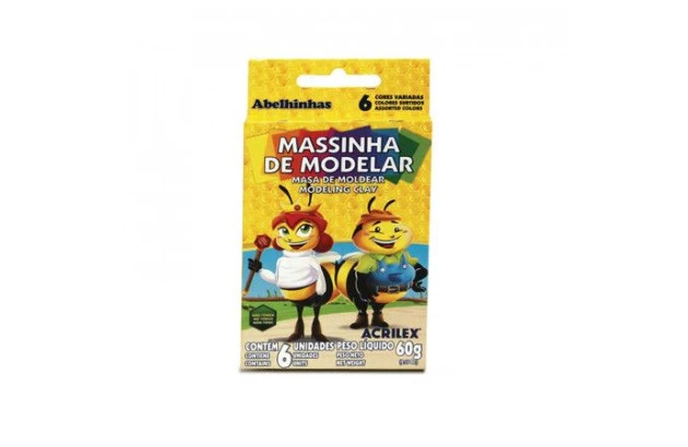 MASSA DE MODELAR 6 CORES 60G 7060 ACRILEX